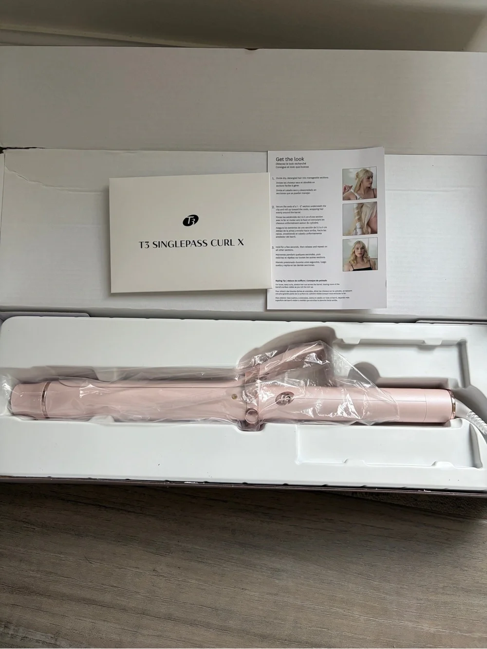 T3 SinglePass Curl X - Pink Styling Wand 1 1/4” size